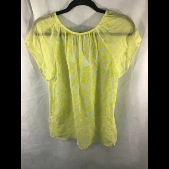 NWT $228 Joie‎ 'Anerae' Silk Top Yellow-Lime [SZ Medium ] - Picture 6 of 8